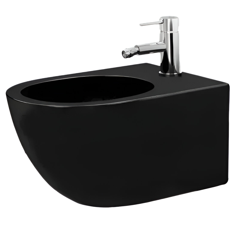 Биде подвесное Rea Carlo Mini округлое 495x370 мм Черный матовый (RM-REA-C9901)