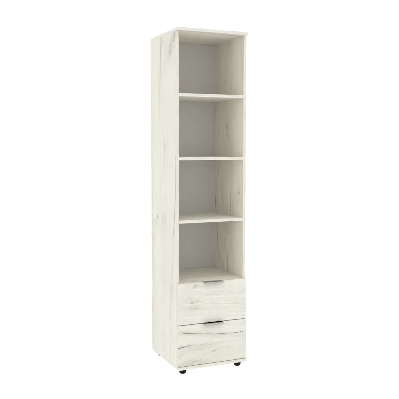 Шкаф-пенал с полками и ящиками Континент К 3 42х42,5х188 см Дуб крафт белый