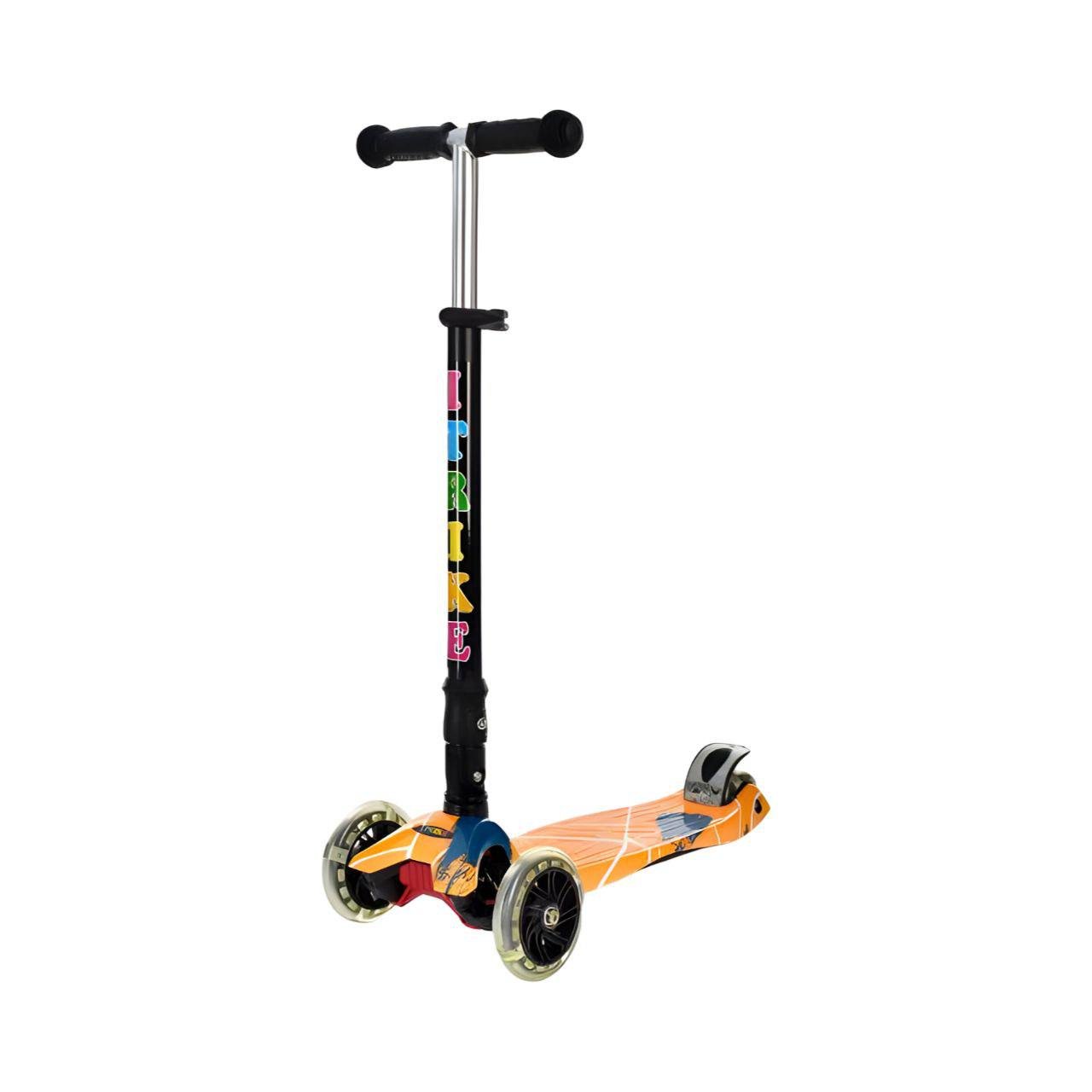 Самокат JR 3-003-1-WP20 складной трехколесный с подсветкой колес Оранжевый (24669200)