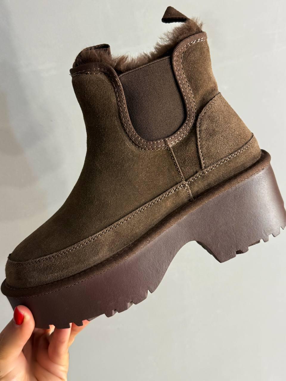 Ботинки женские Hengji 002-7 замшевые на меху высокие р. 38 Коричневый (5428) - фото 9
