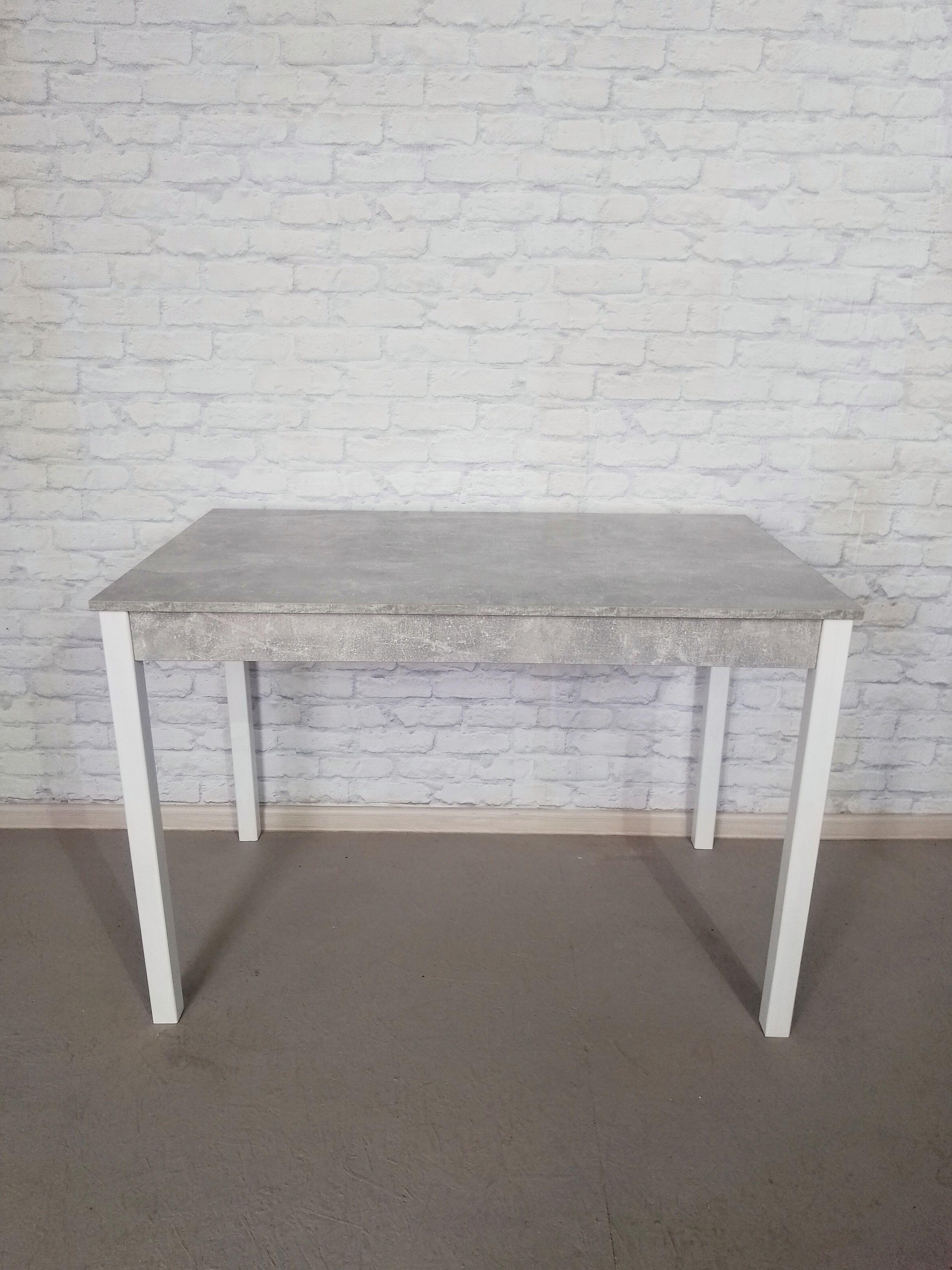 Обеденный стол Валент ножки деревянные 110х65х75 см Бетон/Белый (0012) - фото 2 Обеденный стол Валент ножки деревянные 110х65х75 см Бетон/Белый (0012) - фото 2