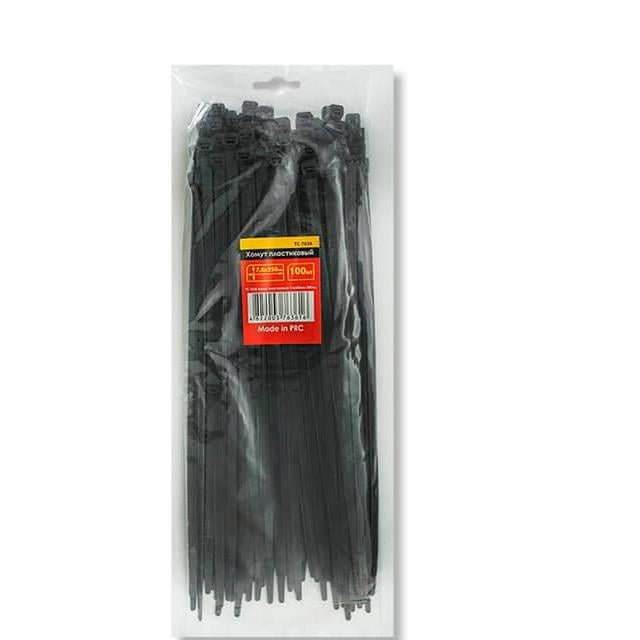 Хомут пластиковий Intertool TC-4836 4,8x350 мм 100 шт. Чорний (10076010)
