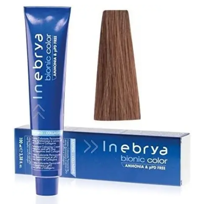 Крем-краска для волос INEBRYA Bionic Сolor стойкая без аммиака 100 мл 7/13 Русый бежевый