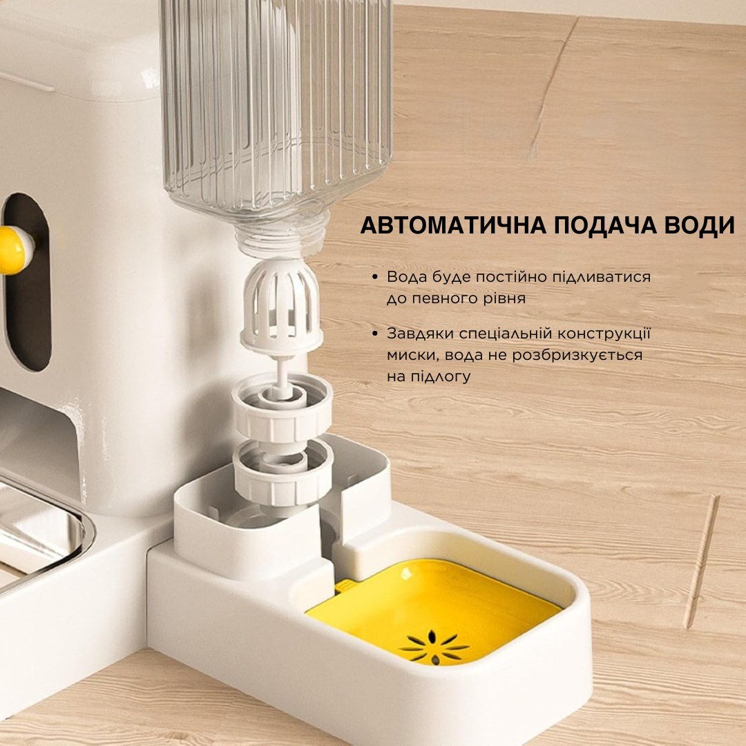 Кормушка для кошек и собак автоматическая AMEIFU с поилкой угловая с нержавеющей миской Белый - фото 4 Кормушка для кошек и собак автоматическая AMEIFU с поилкой угловая с нержавеющей миской Белый - фото 4