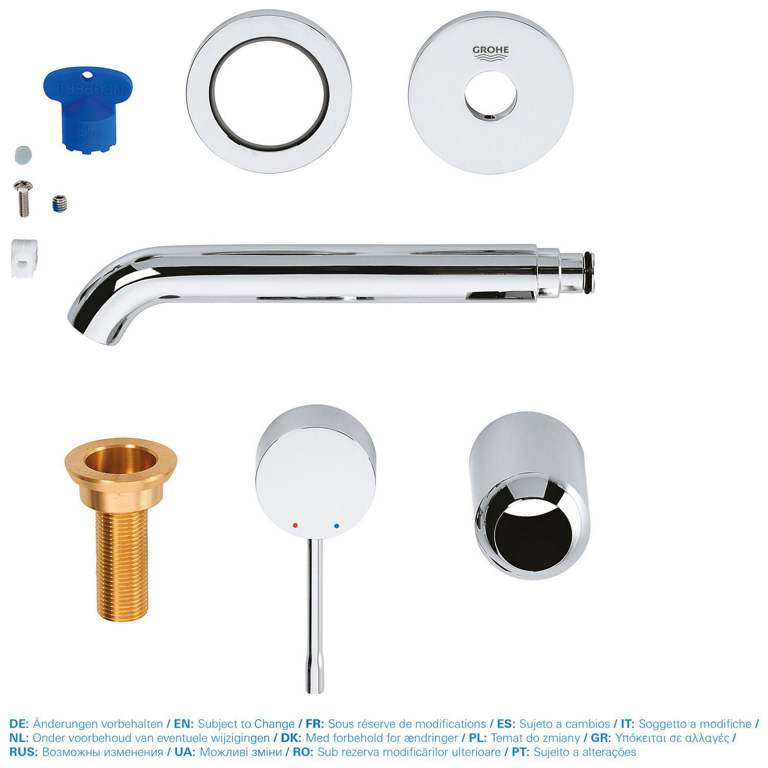 Внешняя часть смесителя Grohe Essence 19408001/29192001 настенный однорычажный Хром (180244) - фото 4 Внешняя часть смесителя Grohe Essence 19408001/29192001 настенный однорычажный Хром (180244) - фото 4