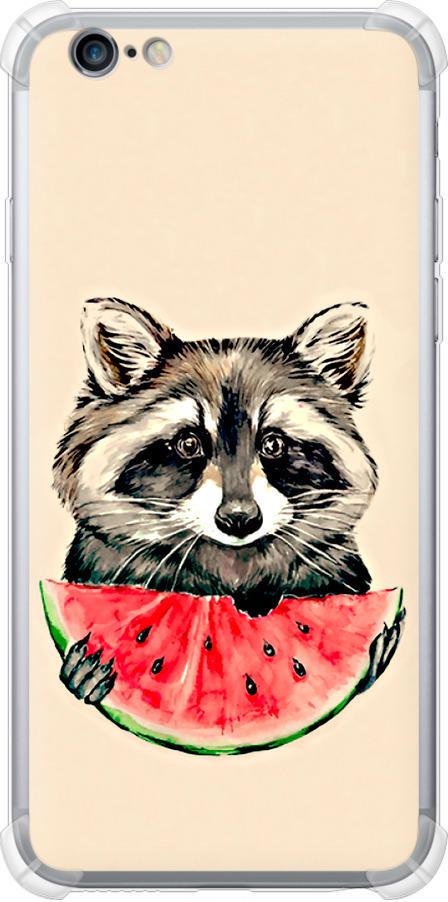 Чехол на iPhone 6 Plus Енотик с арбузом (4605sp-48-42517)