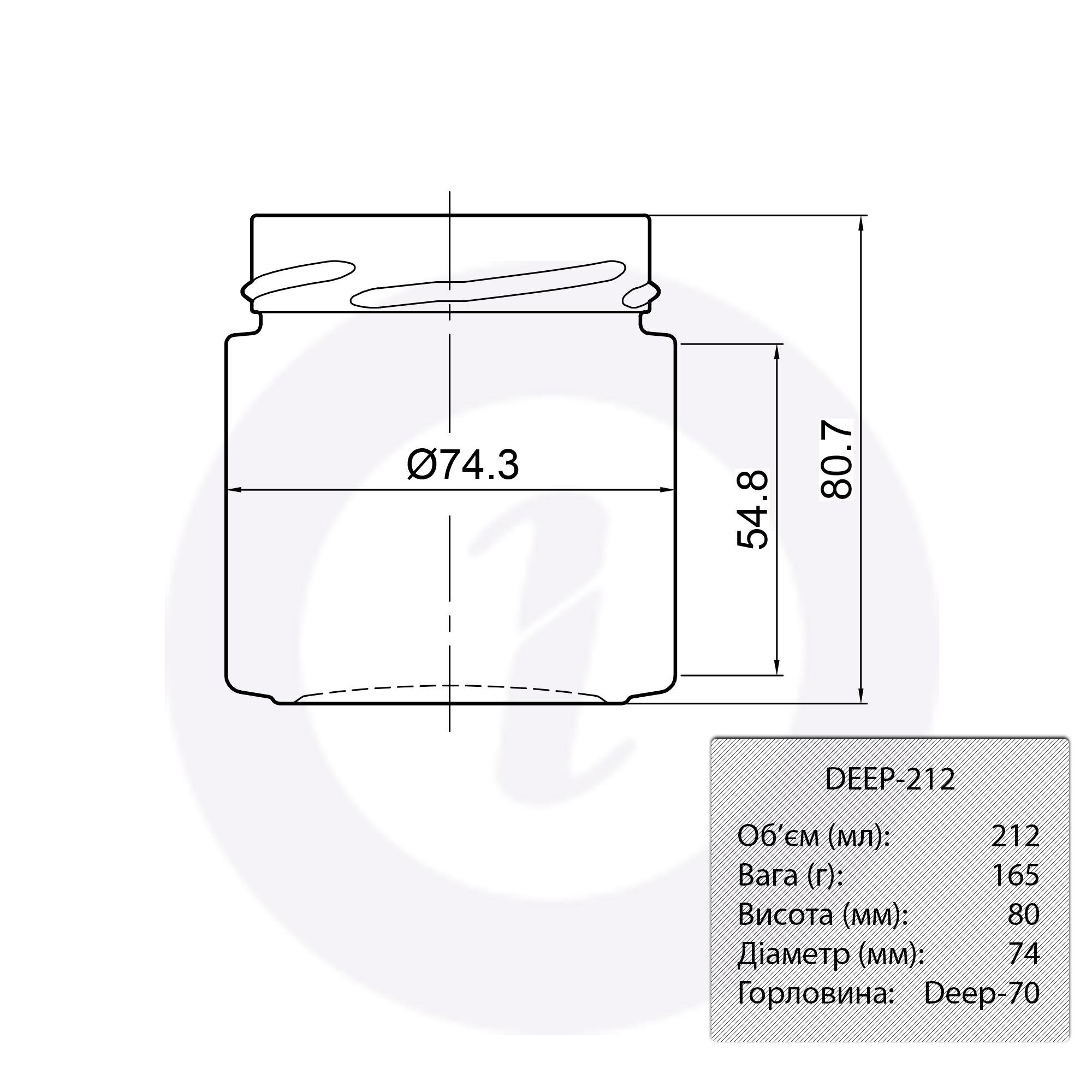 Банка скляна DEEP212 з кришкою для консервації 212 мл 48 шт. (4027) - фото 4 Банка скляна DEEP212 з кришкою для консервації 212 мл 48 шт. (4027) - фото 4