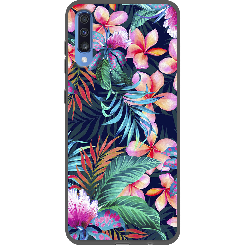 Чохол BoxFace Samsung A705 Galaxy A70 flowers in the tropics Чорний силікон (36860-up1971-37421)