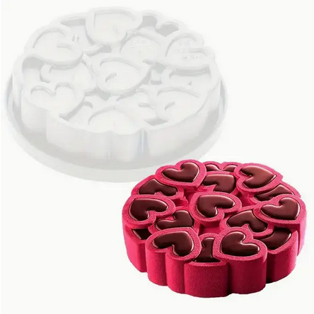 Форма силіконова для торта Серце до серця кругла 15,2 см (UC-3434) - фото 3