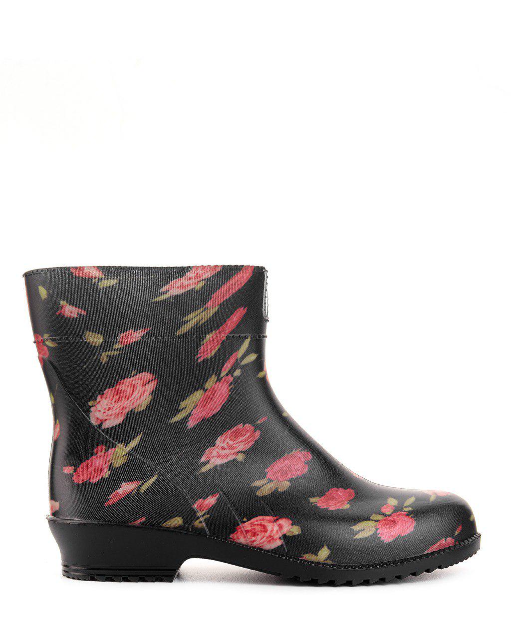 Жіночі гумові напівчоботи Litma р. 36 Троянди на чорному - фото 4