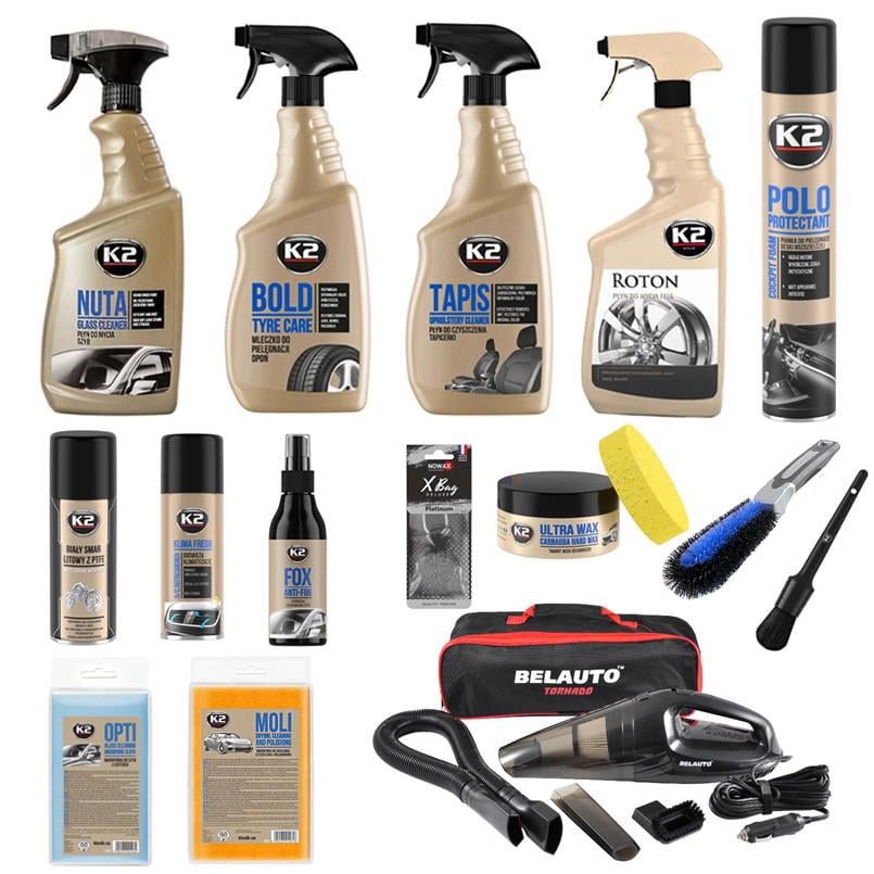 набор подарочный для водителя с автохимией K2 и пылесосом 16 ед. (na_158)