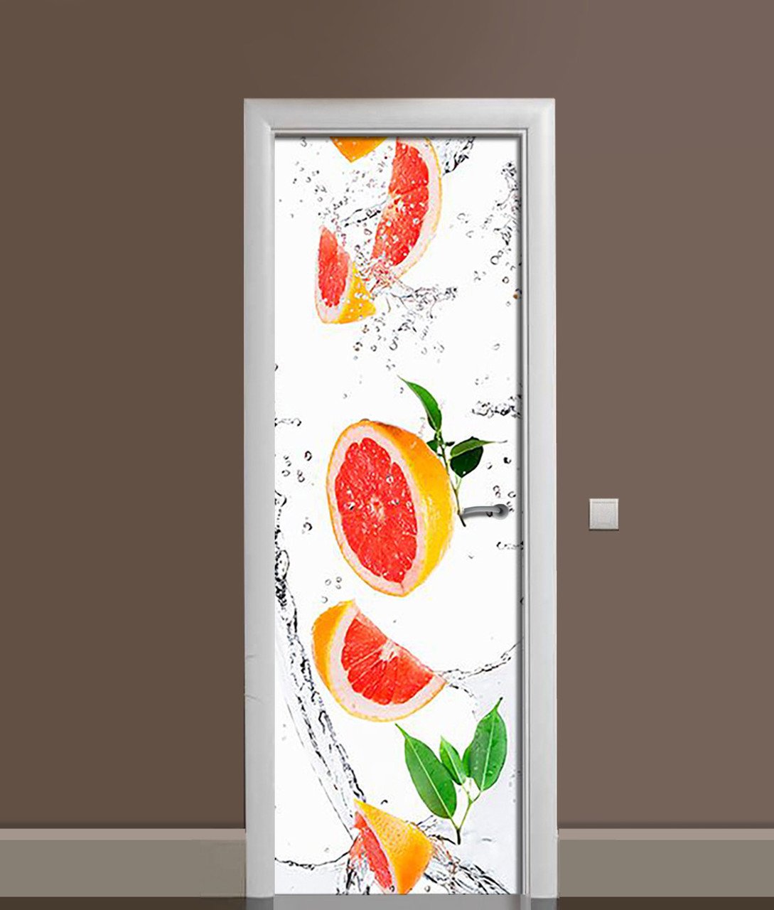 Наклейка 3D на двери Zatarga Грейпфруты виниловая 650х2000 мм (1262637326)