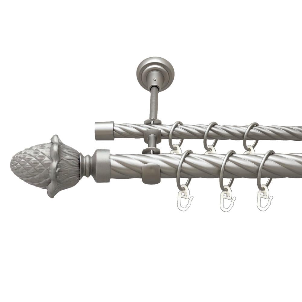 Карниз Orvit Цинара двухрядный скрученный 25/16 мм 240 см Сатин (00-00023610)