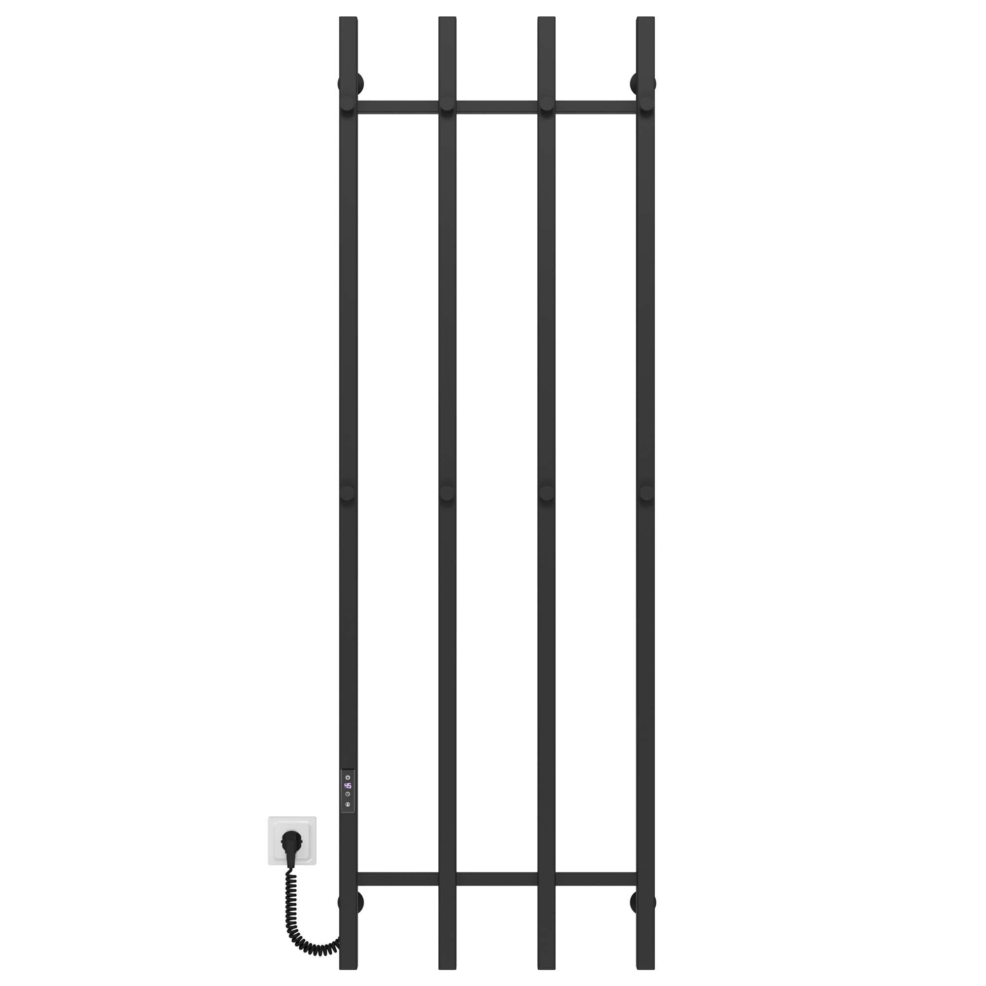 Полотенцесушитель электрический Deffi Split П4 JD04 нержавеющая сталь 500х1600 мм Черный (A.SP.160.50.4.EBL2)