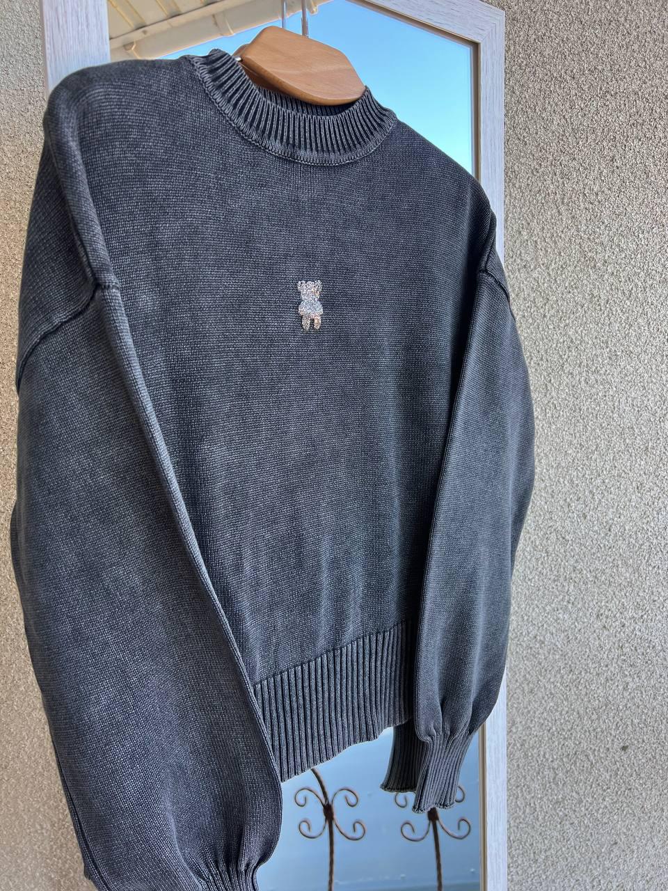 Светр жіночий A-N 870 варений ведмедик камінчики середня довжина оверсайз р. 44-48 Рожевий (3121) - фото 9 Светр жіночий A-N 870 варений ведмедик камінчики середня довжина оверсайз р. 44-48 Рожевий (3121) - фото 9