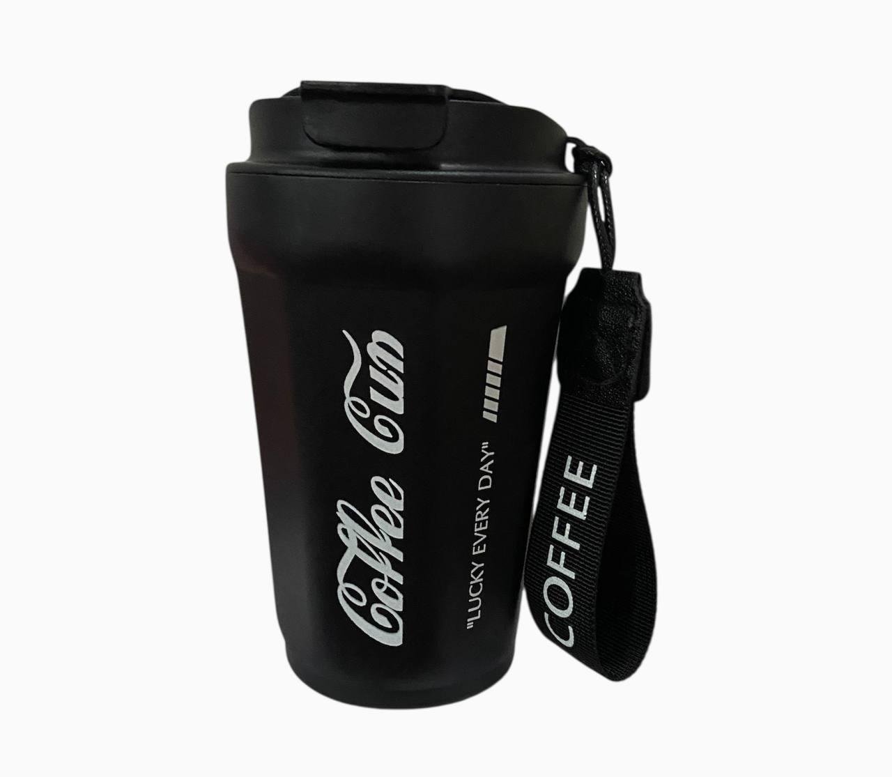 Термочашка Coffee Cup з ремінцем 400 мл Чорний (31310656)