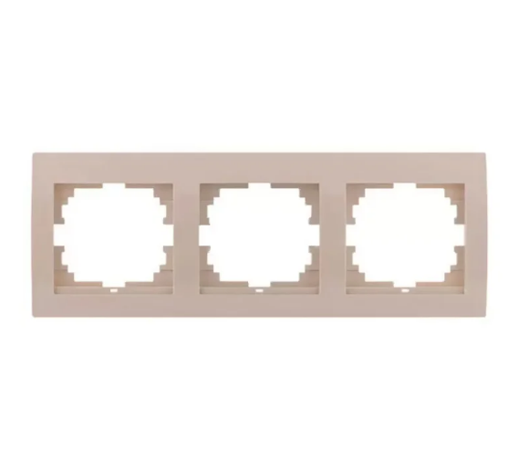 Рамка потрійна Lezard Deriy горизонтальна Кремовий (26292396)