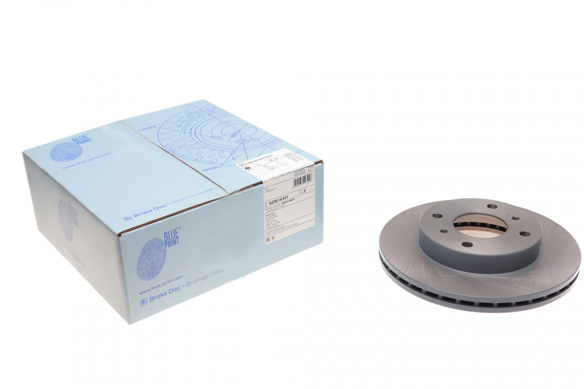 Диск тормозной передний BLUE PRINT для Nissan Almera 00-/Primera -02 256x22 мм (ADN14341)