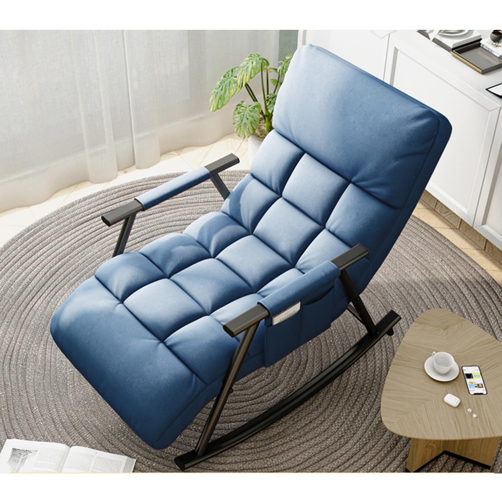 Кресло-качалка с регулировкой положения мягкое Синий (31871545)