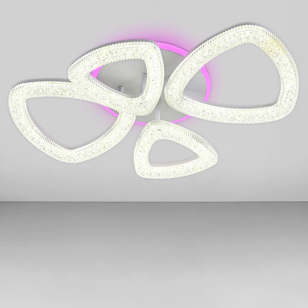 Люстра стельова світлодіодна Lighthouse SY-19944/2/2C WH/PK/BU 96/20W з пультом 570х385х125 мм Білий