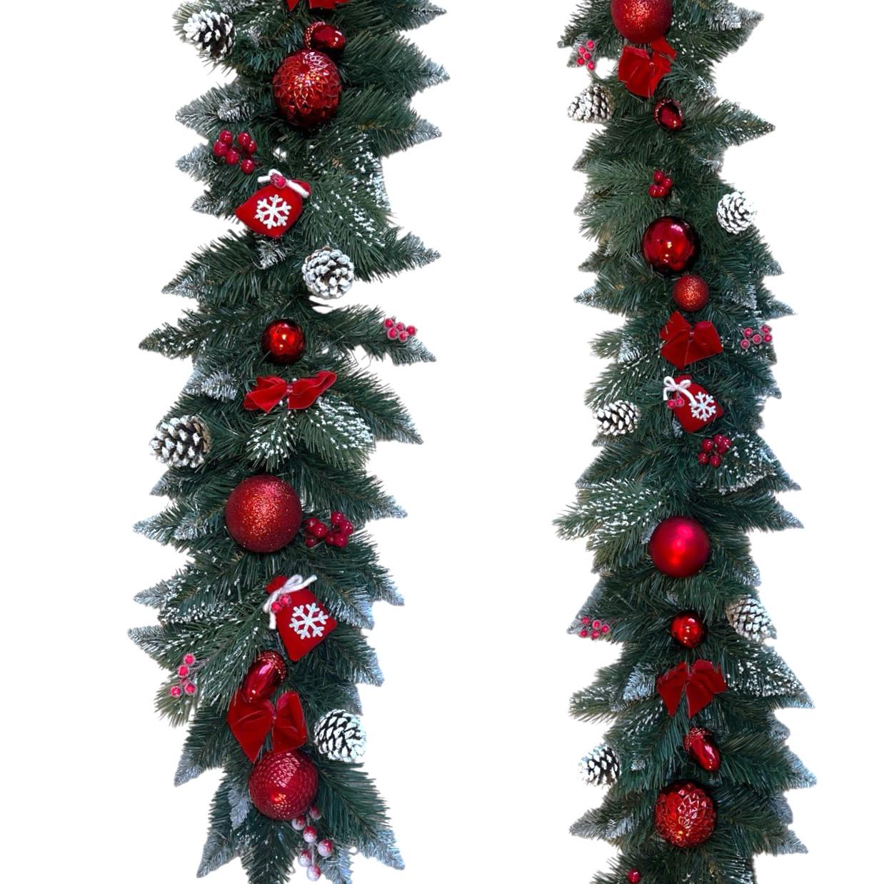 Гірлянда Хвойна з кулями/ягідками та засніженими шишками 2 м Червоний (20249774485) - фото 2 Гірлянда Хвойна з кулями/ягідками та засніженими шишками 2 м Червоний (20249774485) - фото 2