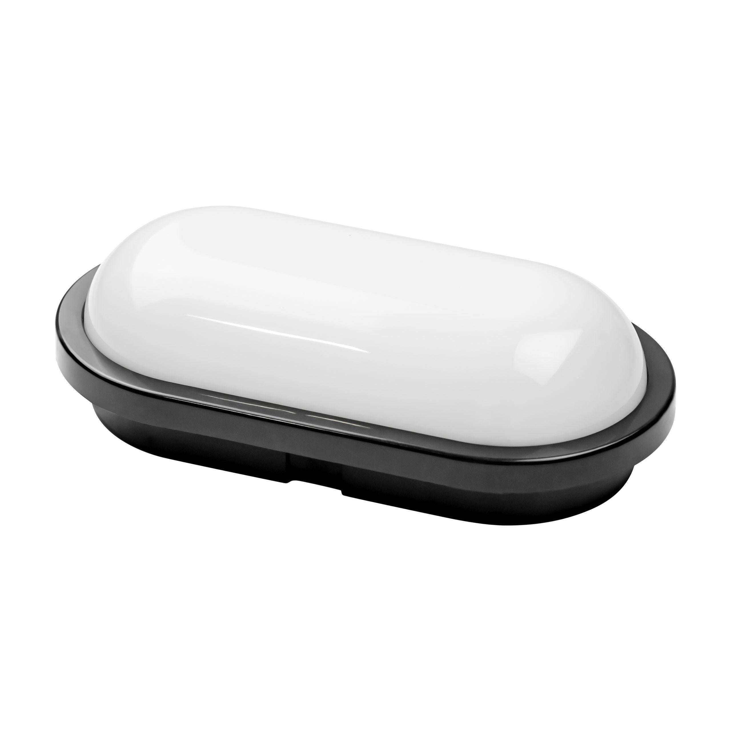 LED-свiтильник овальний 15W 4200K 1500 Lm 230V IP65 115х215 мм Чорний (AYDOS-15 400-011-125)