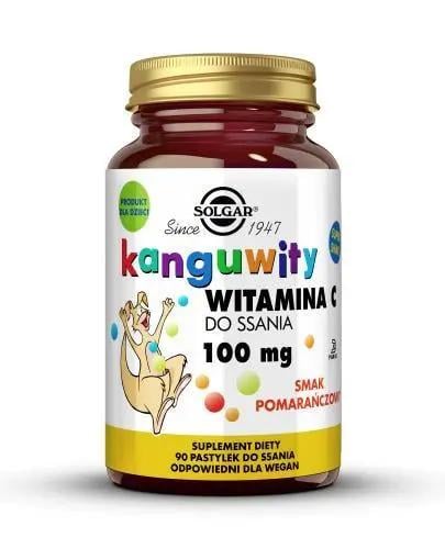 Дієтична добавка Solgar KANGUWITY VITAMIN C з апельсиновим смаком 90 пастилок (31221584)