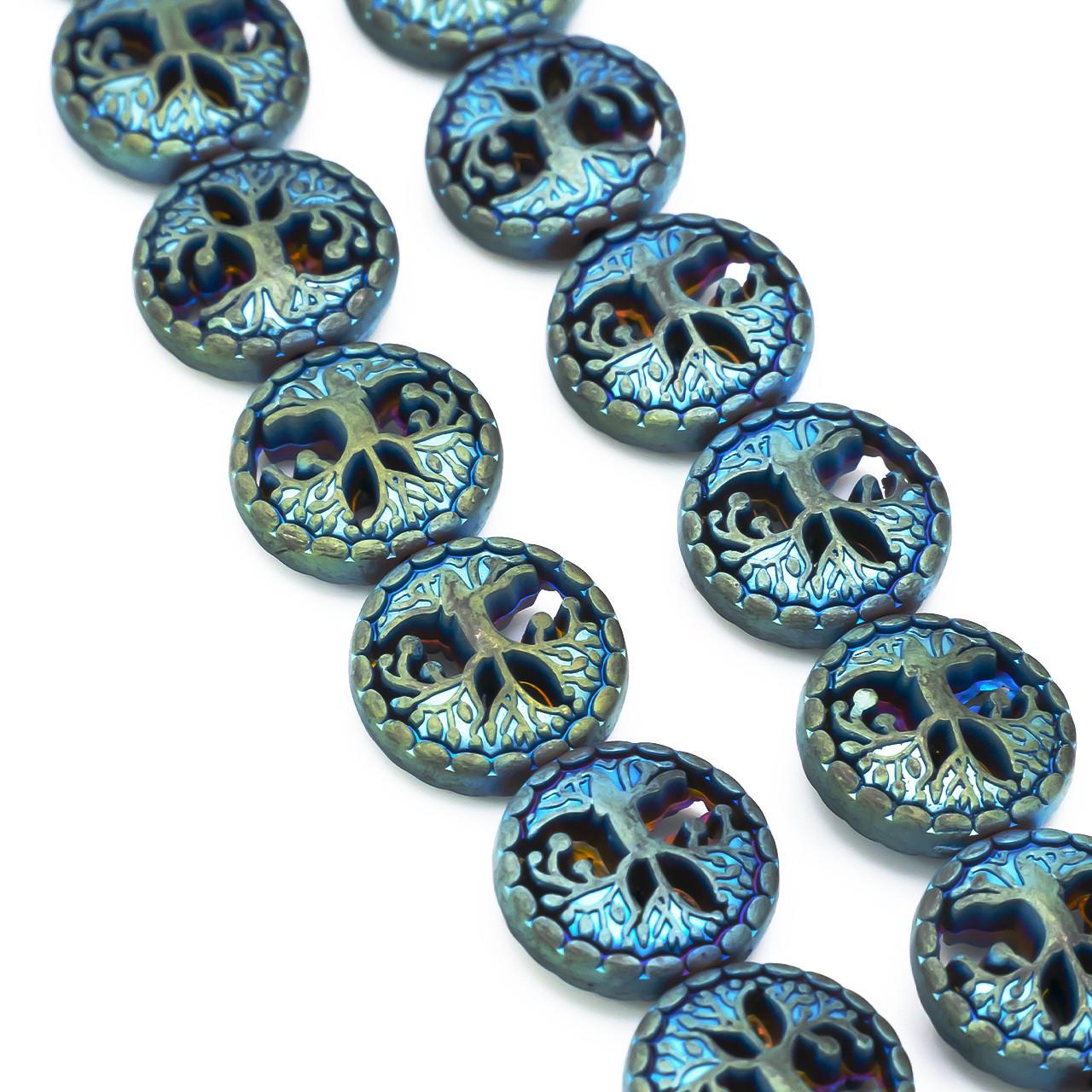 Бусины гематитовые Дерево 12 мм 10 шт. Синий (БГ0012р14)