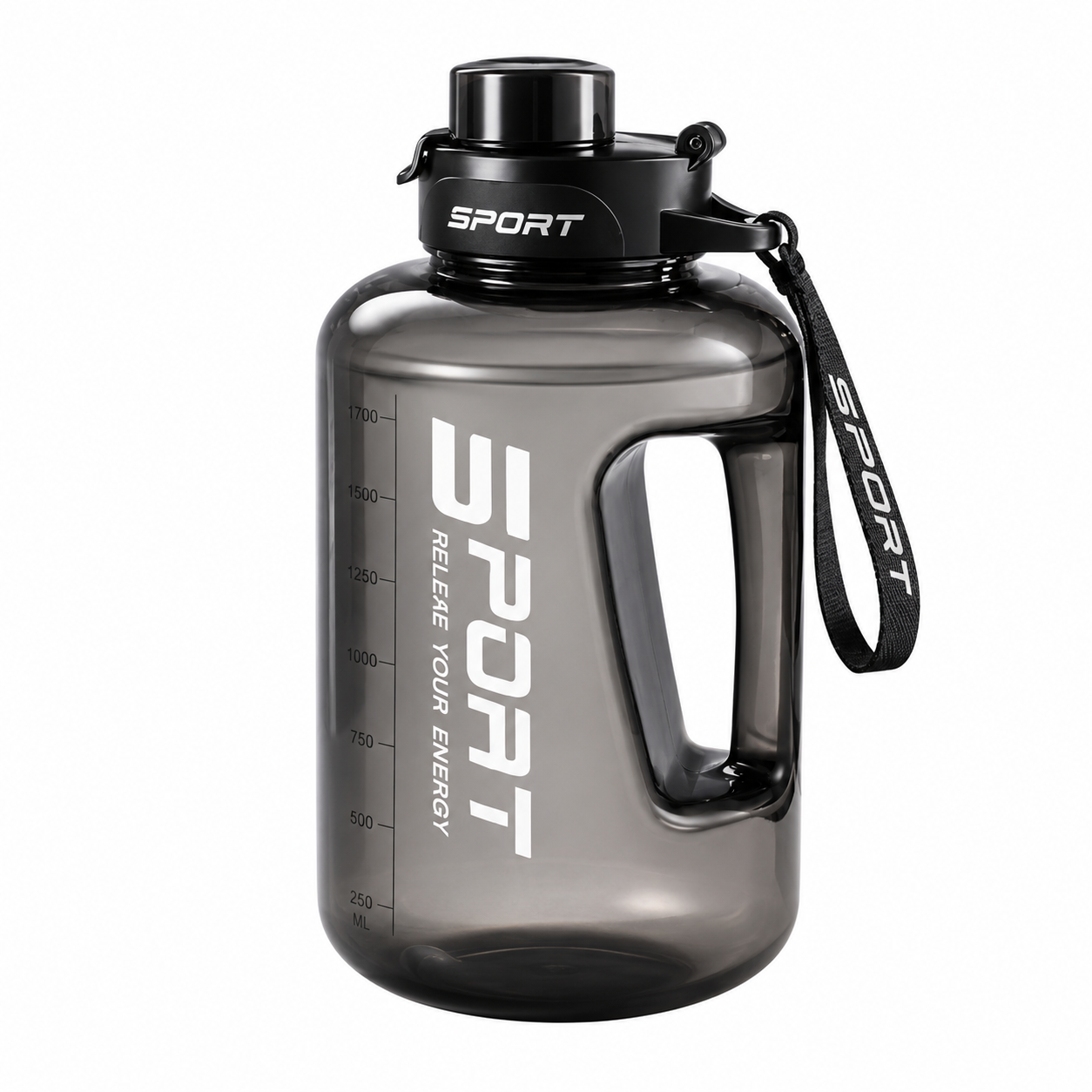 Бутылка спортивная для воды с трубочкой и ручкой BPA Free 1700 мл Черный (2977593504) Бутылка спортивная для воды с трубочкой и ручкой BPA Free 1700 мл Черный (2977593504)