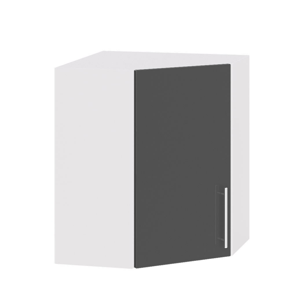 Шафа верхня Еверест Модерн модуль Верх угловий В17-600 60х60х72 см Граніт глянець/Білий (02708)