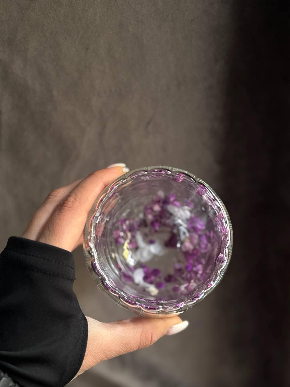 Набір чашок Vittora Квіткова тиша з подвійним дном та сухоцвітами у стінках 2 шт. 250 мл Прозорий (VT-5414-250) - фото 2