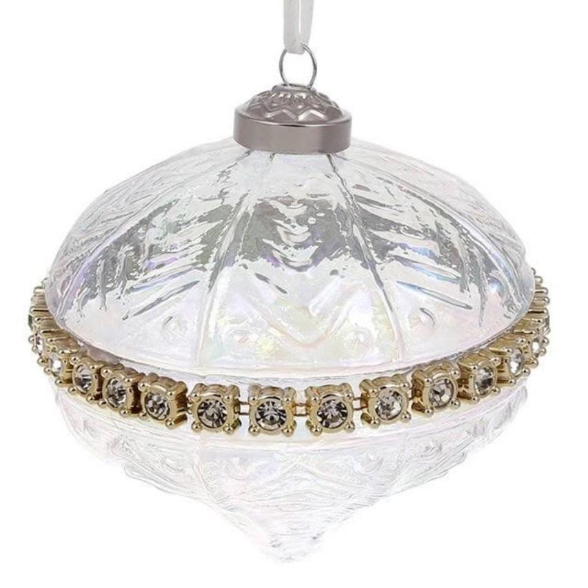 Набор стеклянных новогодних подвесок 10 см. 4 шт. 12634