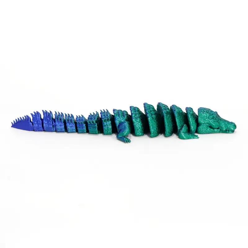 Антистресс 3D-печатный подвижный Аллигатор крокодила из PLA 17 см Зеленый (26138089)