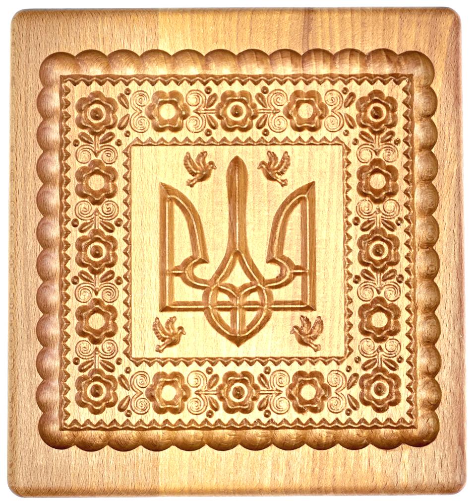 Форма для пряника Герб Украины орнамент 15х16х2 см (1505)