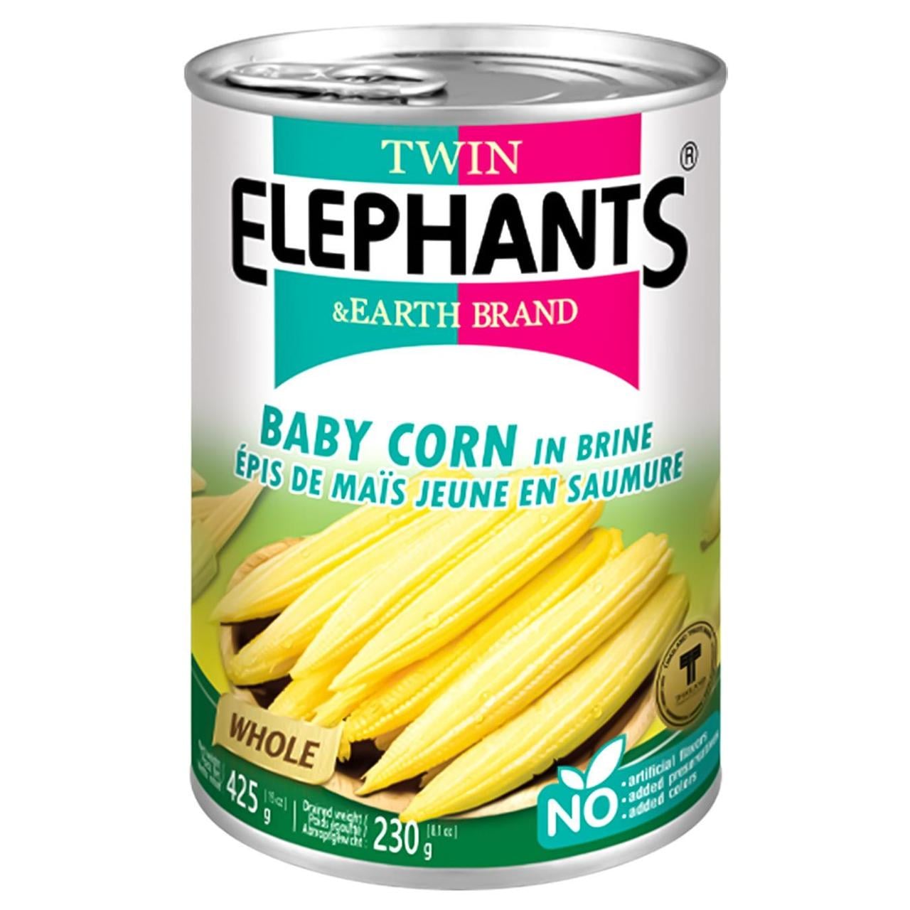 Кукуруза бейби Twin Elephants Baby Corn 425 г Кукуруза бейби Twin Elephants Baby Corn 425 г