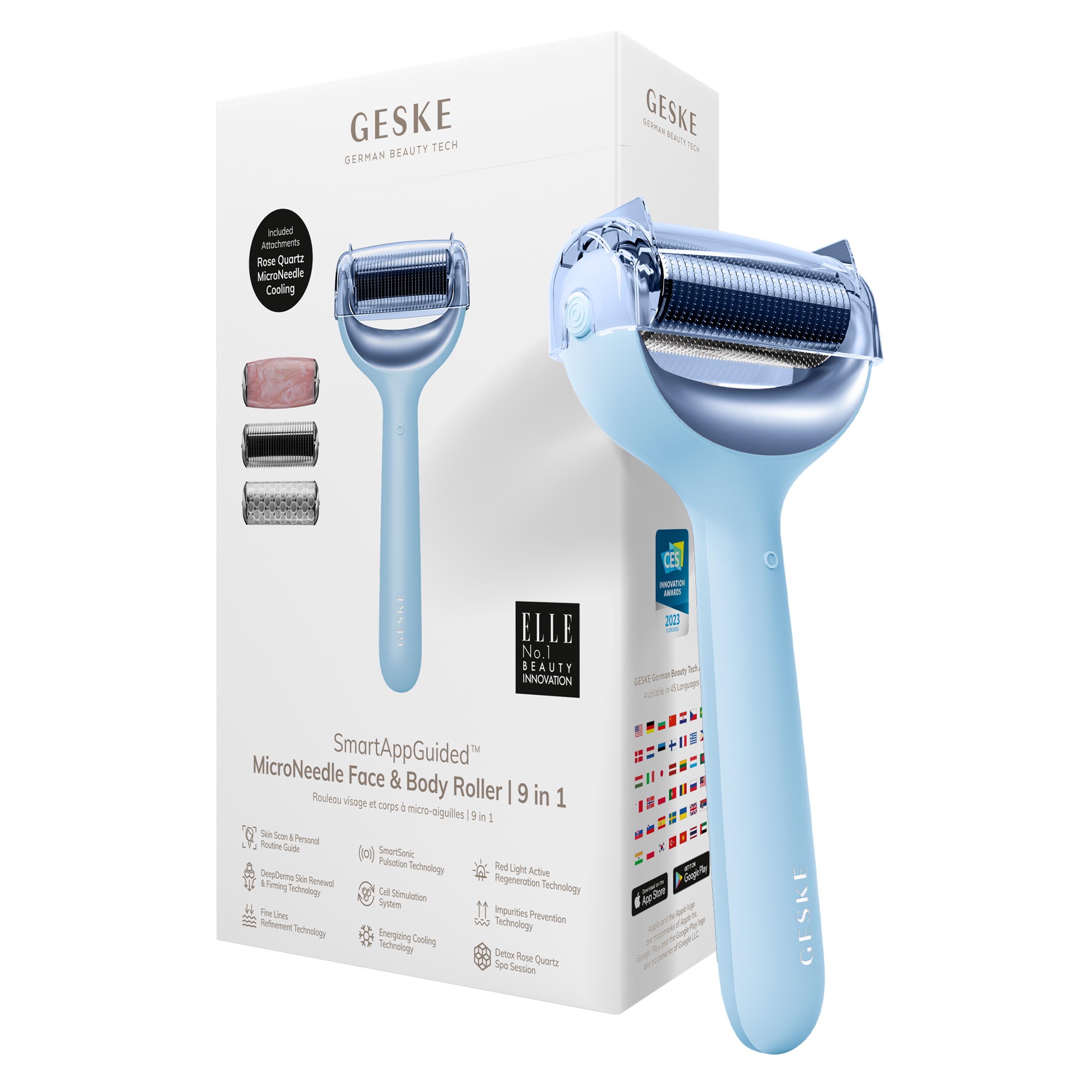 Роллер для игловой мезотерапии лица и тела GESKE MicroNeedle Face&Body Roller 9в1 Aquamarine (HB0207)