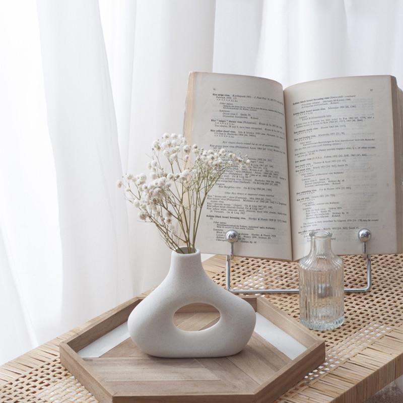 Ваза для цветов Lesko Скандинавский стиль фигурная керамическая White (25713740) - фото 2