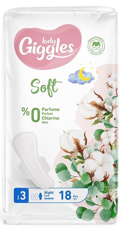 Гігієнічні прокладки Giggles Lady Ultra Night Soft 3 з крил. 18 шт. 6 крапель