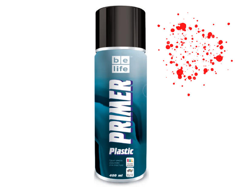 Грунт для пластика Belife Primer Plastic 400 мл Красный (RAL3020)