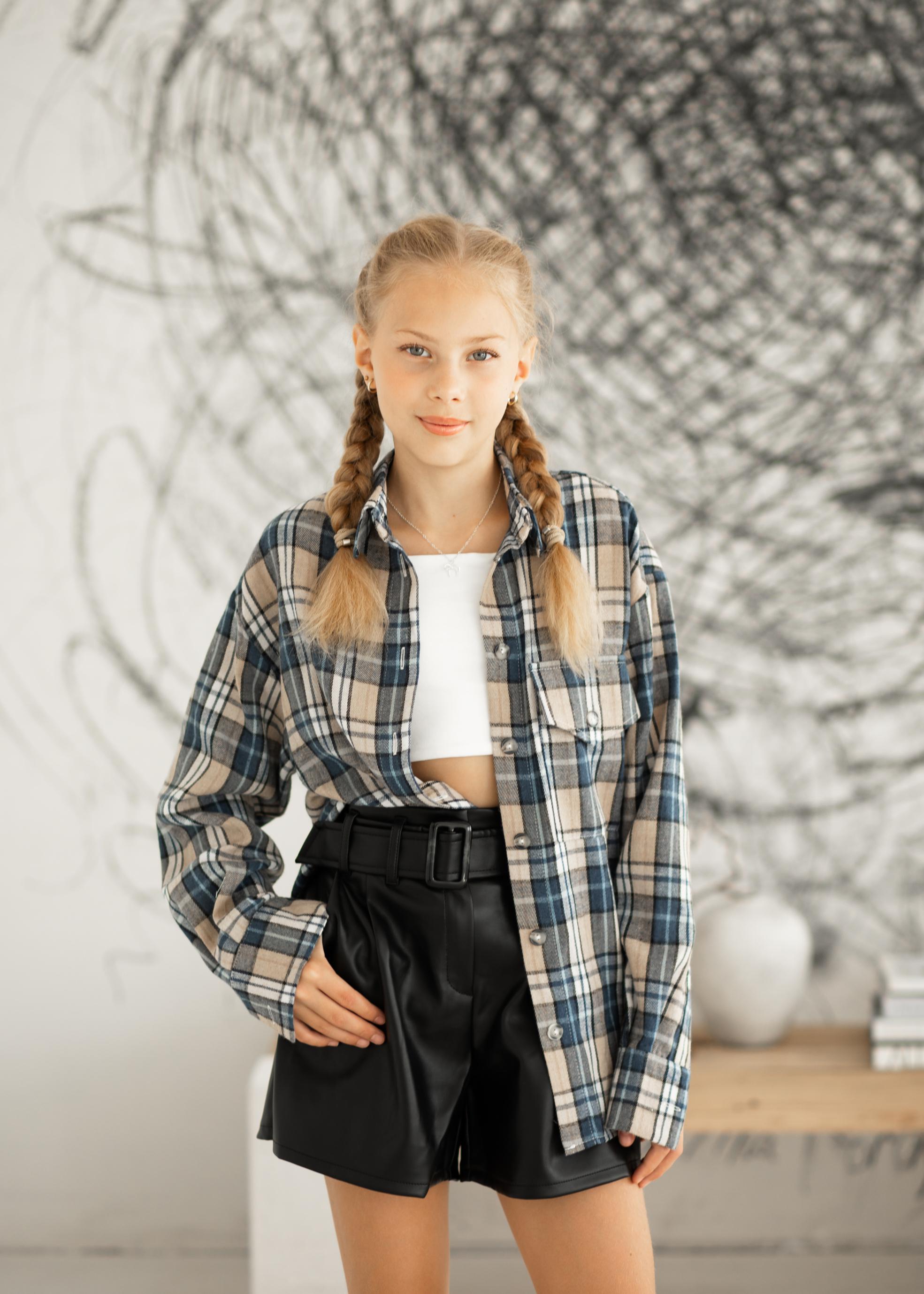 Сорочка для підлітків Мія 152 см Бежево-блакитний (SR02552057152)