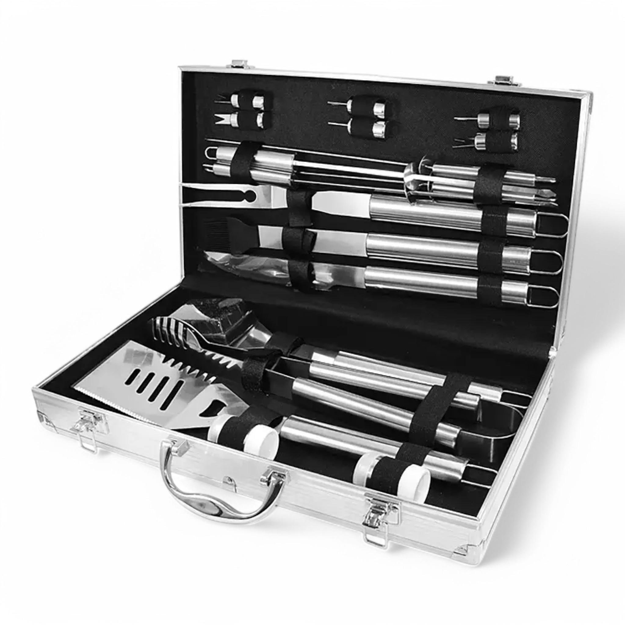 Набор для мангала BBQ Tools Set AL-18 для барбекю 43х24х8 см 18 пр. в алюминиевом кейсе (25399014)