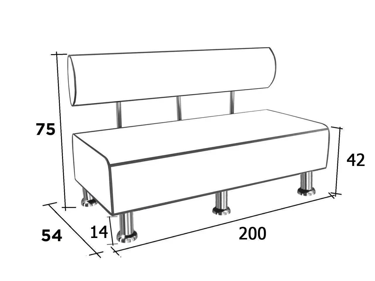 Диван офисный AVVS для ожидания/приемной 200 см с ножками 14 см Черный - фото 2 Диван офисный AVVS для ожидания/приемной 200 см с ножками 14 см Черный - фото 2