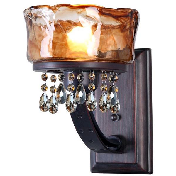 Бра коричневе Flora 1 скляний плафон Янтарний (YA004/1)