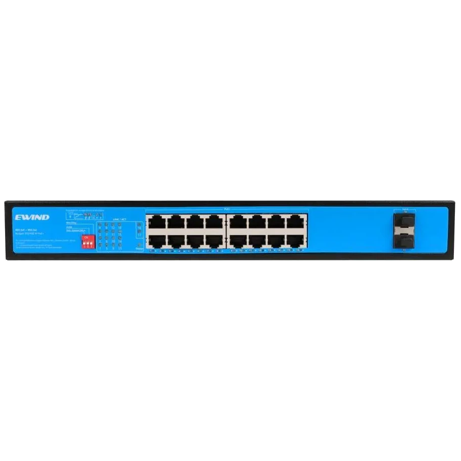 Коммутатор Ewind EW-S1918CG-AP 16хGigabit PoE 2хSFP Black/Blue (36293575) Коммутатор Ewind EW-S1918CG-AP 16хGigabit PoE 2хSFP Black/Blue (36293575)