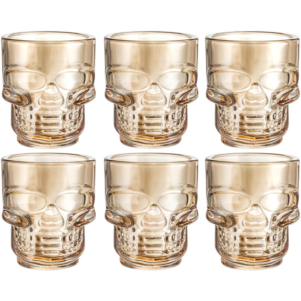 Набор стаканов с рюмками High Quality Череп 12 предметов Gold - фото 5 Набор стаканов с рюмками High Quality Череп 12 предметов Gold - фото 5
