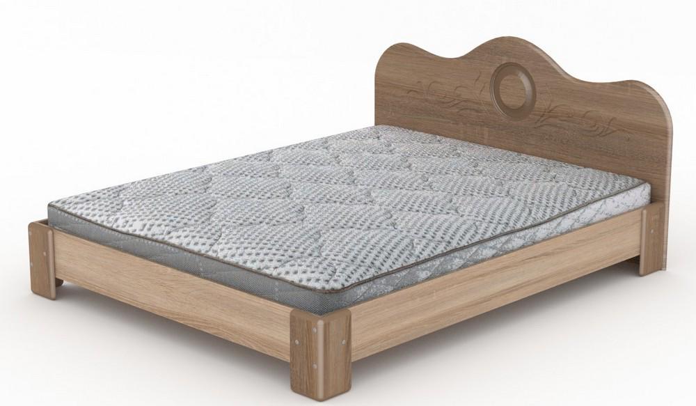 Кровать двуспальная Компанит-150 МДФ дуб Сонома