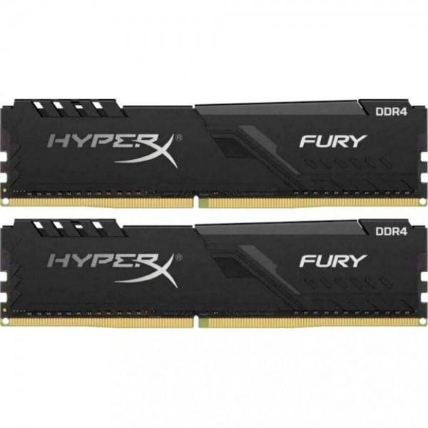 Модуль памяти HyperX 8 GB 2x4 GB DDR4 3000 MHz Fury Black (HX430C15FB3K2/8) - фото 1