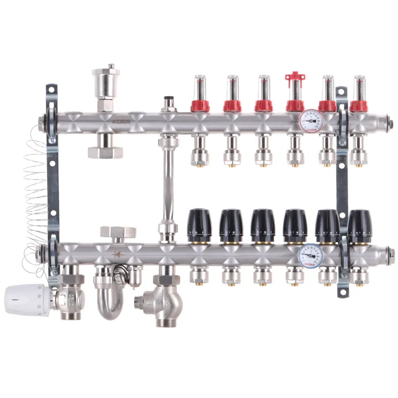 Коллектор со встроенной смешивательным узлом KOER KR.S1012-6 1"х6 SUS304 и евроконус 3/4-16 (KR2939)