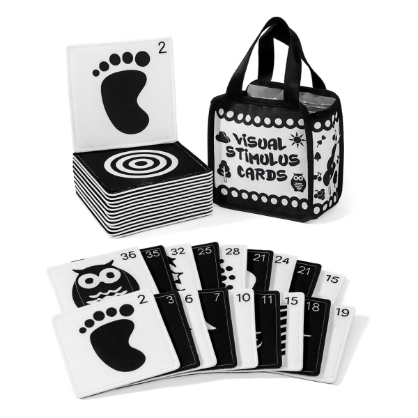 Картки Монтессорі для візуальної стимуляції та дошкільної освіти з тканинною сумочкою