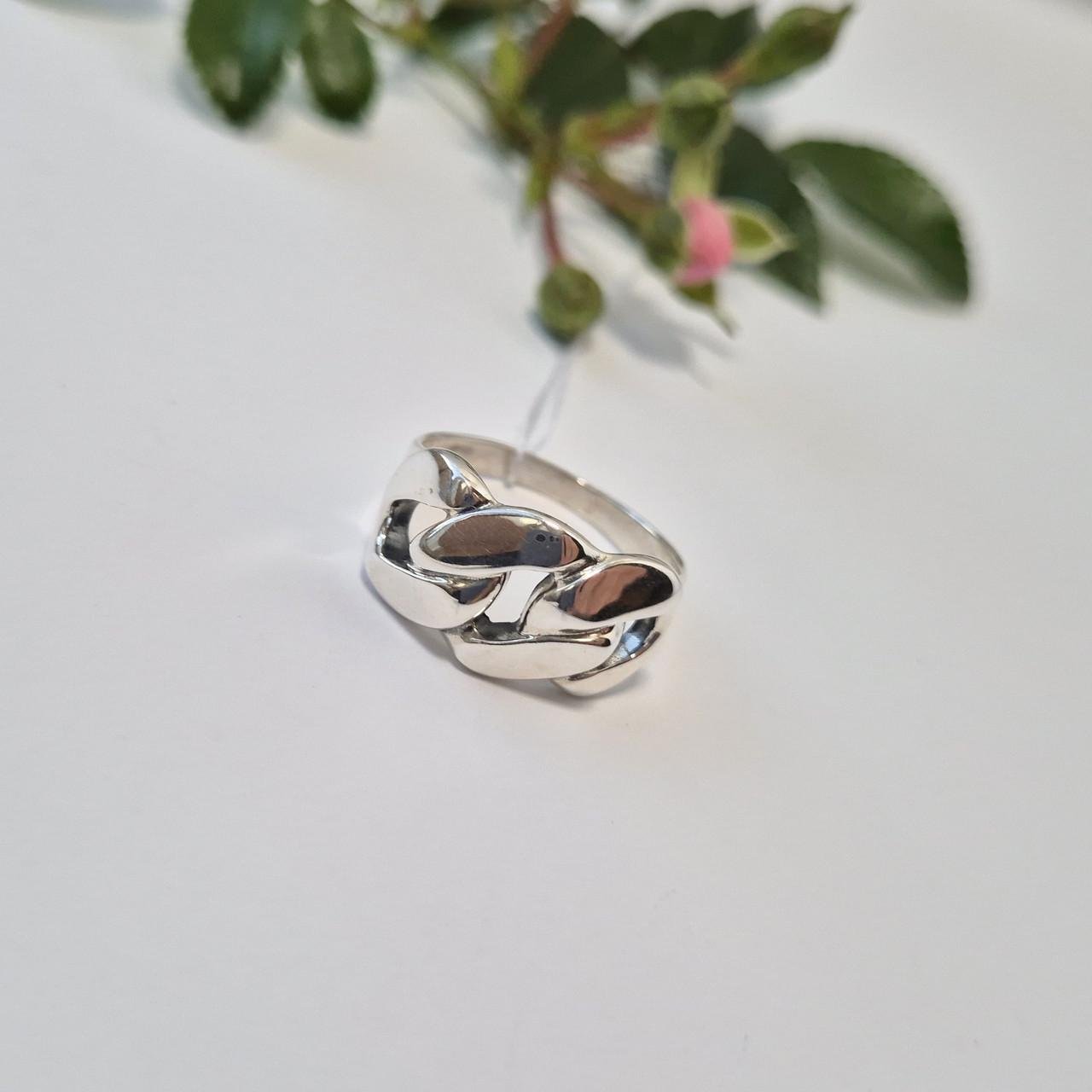 Кольцо без камней цепочка черненное серебро 925 пробы 5,36 г р. 21 (1922к)